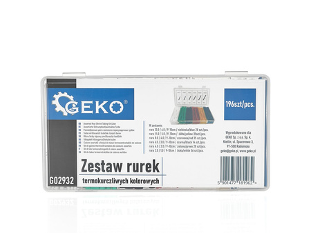 Zestaw rurek termokurczliwych kolorowych 196szt. (100)