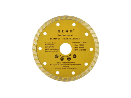 Tarcza diamentowa 125 x 22,23 x 8mm turbo GEKO PROFI