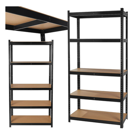 Regał magazynowy czarny 180x40x90cm 265kg wzmocniony