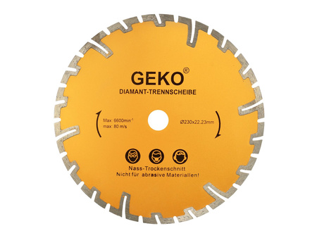 Tarcza diamentowa segmentowa do głębokiego cięcia betonu 230mm x 22,23mm GEKO
