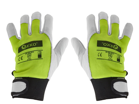 SKÓRZANE RĘKAWICE MONTERSKIE ROBOCZE RĘKAWICZKI OCHRONNE KOZIA SKÓRA r.9