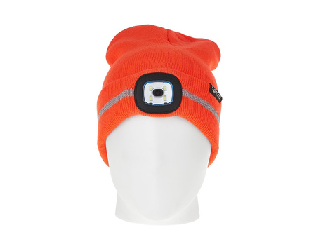 Czapka zimowa z odblaskiem akumulatorowa z lampką LED