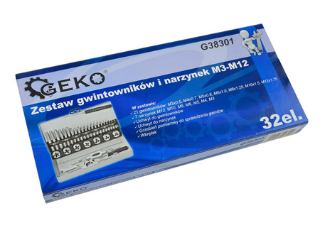 Zestaw gwintowników i narzynek M3-M12 32 el.