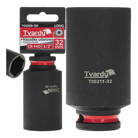WYTRZYMAŁA NASADKA UDAROWA DŁUGA 1/2" 32mm CR-MO TVARDY