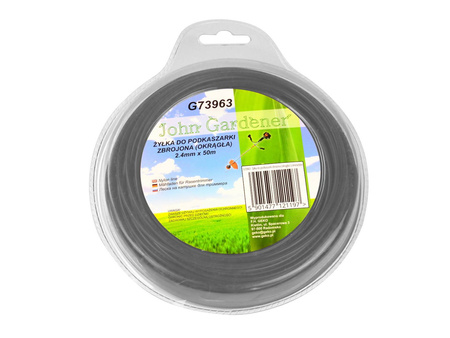 Żyłka do kosy podkaszarki zbrojona okrągła 2,4mm x 50m