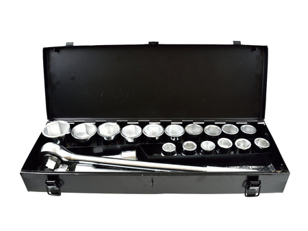 Zestaw kluczy nasadowych 21el. 3/4" 6-kąt.21-50mm metal box