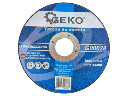 Tarcza do cięcia metalu 115 x 22.23 x 1,0 mm GEKO