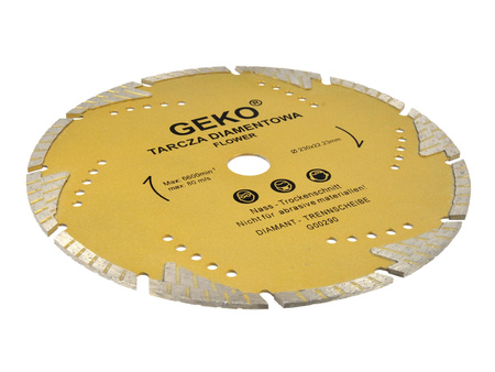 Tarcza diamentowa 230mm x 22,23mm "flower" GEKO PROFI