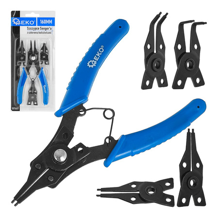 Szczypce Seeger'a z czterema wymiennymi końcówkami 160mm