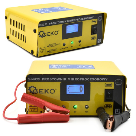 Prostownik mikroprocesorowy LCD 6/12V 15A