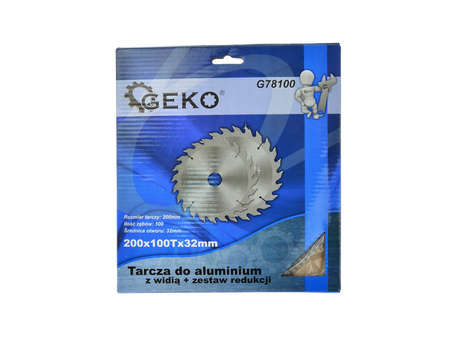 Tarcza do aluminium z widią 200x32x100T + zestaw redukcji