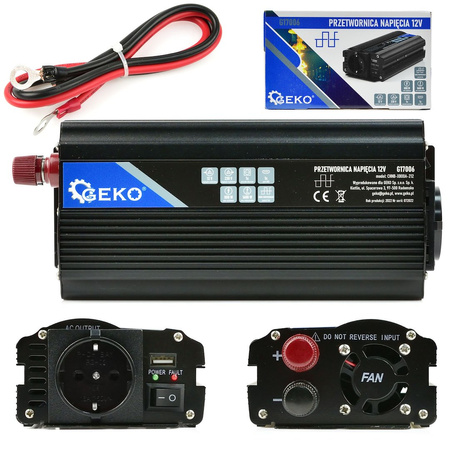 Samochodowa przetwornica napięcia 12V/230V 800W/1600W