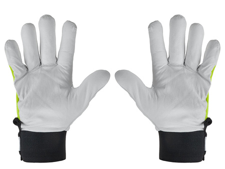 SKÓRZANE RĘKAWICE MONTERSKIE ROBOCZE RĘKAWICZKI OCHRONNE KOZIA SKÓRA r.9