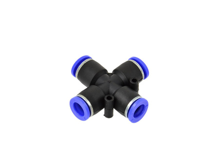 Złączka wtykowa czwórnik do węża PU/PE 6 mm