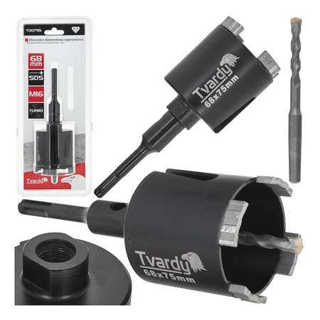 Otwornica diamentowa segmentowa turbo 68mm SDS Plus M16