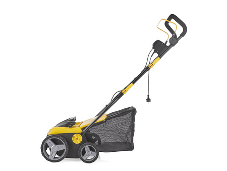 Aerator wertykulator elektryczny do trawy trawnika 2w1 kosz 45l 38cm John Gardener