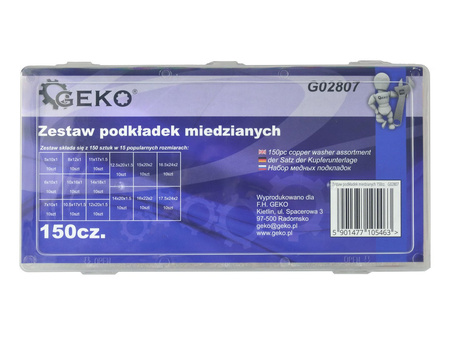 Zestaw podkładek miedzianych 150szt.(20/24)