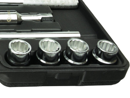 Zestaw kluczy nasadowych 21el. 3/4" 12-kąt.21-50mm /czarna walizka/