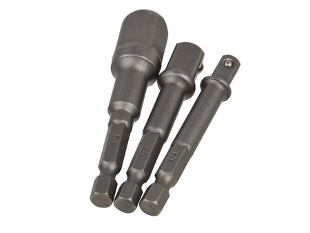 Komplet redukcji do nasadek wkrętarki 1/4" 3/8" 1/2"