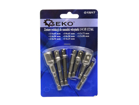 Zestaw redukcji do nasadek wkrętarki 1/4 3/8 1/2 8el.(25/100)