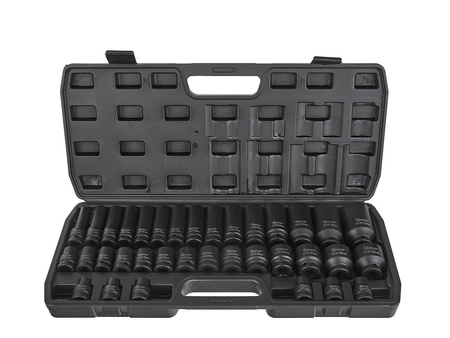 Zestaw nasadek udarowych długich i krótkich 1/2" 8-32mm 35szt.