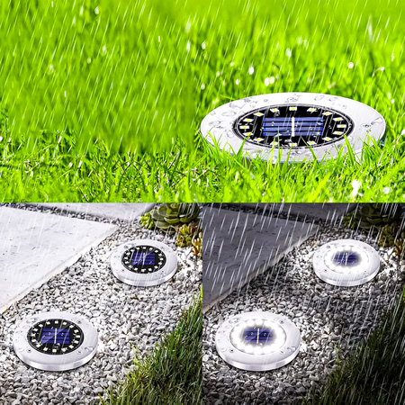 Lampa solarna ogrodowa 16LED gruntowa najazdowa (komplet 4szt.) (1/6)