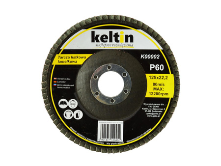 Tarcza szlifierska listkowa 125mm P60 KELTIN