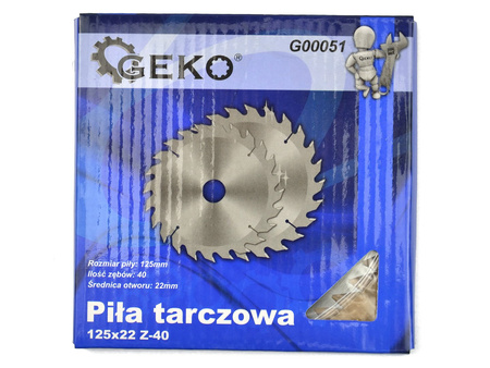 Tarcza do drewna 125x22x40T GEKO