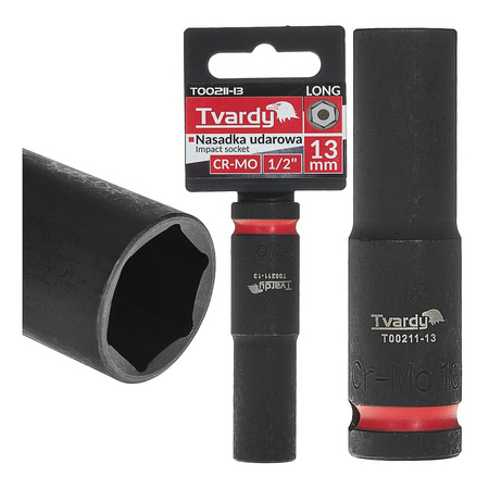 WYTRZYMAŁA NASADKA UDAROWA KRÓTKA 1/2" 8mm CR-MO TVARDY