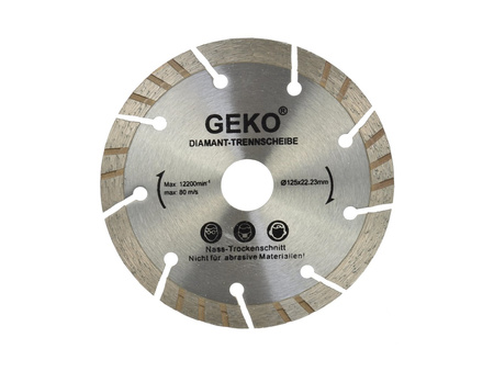 Tarcza diamentowa 125mm x 22.23mm szara-laser GEKO