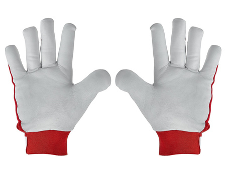 SKÓRZANE ZIMOWE RĘKAWICE MONTERSKIE RĘKAWICZKI OCHRONNE KOZIA SKÓRA r.10