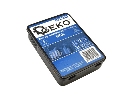 Zestaw pogłębiaczy do metalu 6,3-20,5mm 6szt. HEX (50)