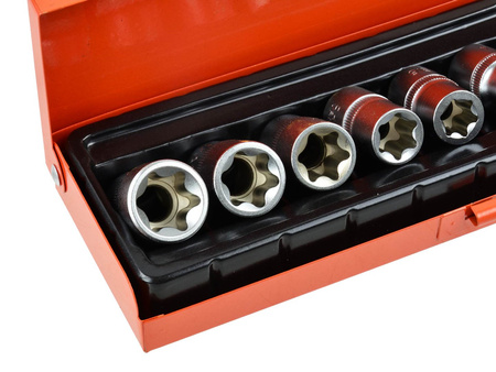 Komplet 9el nasadek TORX 1/2" GEKO