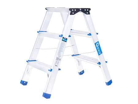 Drabina aluminiowa 3-stopniowa dwustronna 150kg