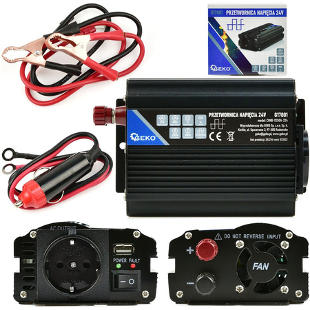 Samochodowa przetwornica napięcia 24V/230V 250W/500W