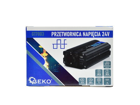 Samochodowa przetwornica napięcia 24V/230V 350W/700W
