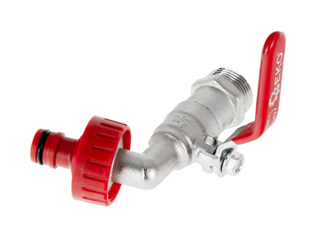 Zestaw – kran 3/4" z wyjściem na GZ 1" + nypel do szybkozłącza – mauser