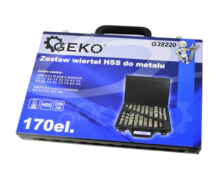 Zestaw wierteł HSS do metalu 170el