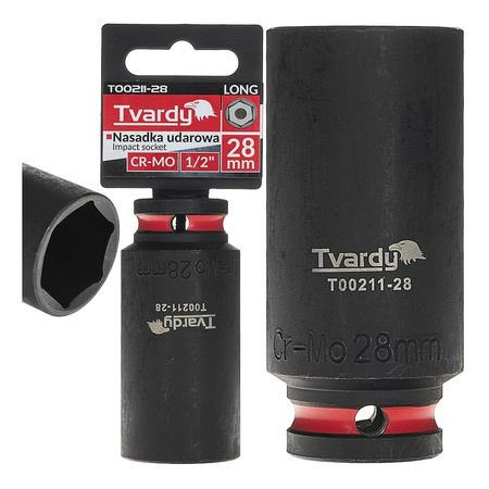 WYTRZYMAŁA NASADKA UDAROWA DŁUGA 1/2" 28mm CR-MO TVARDY