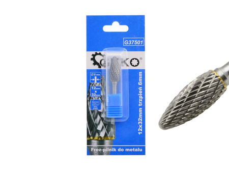 Frez-pilnik do metalu 12x32mm trzpień 6mm