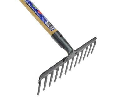 Grabie metalowe 12-zębne oprawione z trzonkiem 130cm