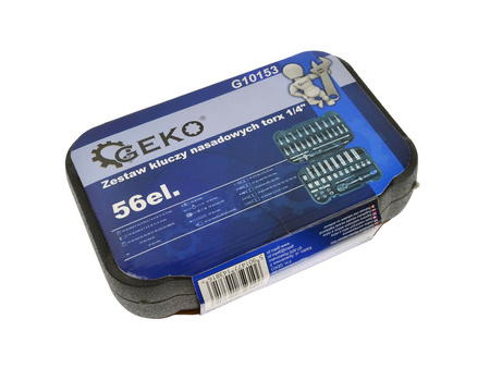 Zestaw kluczy nasadowych E-Torx i bitów 1/4" 56el.