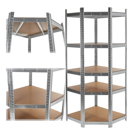 Regał magazynowy narożny 180x40x70cm 175kg