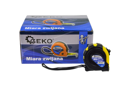 Miara gumowana zwijana stalowa z blokadą 5m x 19mm x 0,135mm GEKO