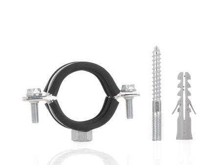 Obejma metalowa z gumą do rur 5/4" 38-43mm (100)