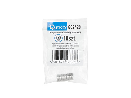 Magnes neodymowy walcowy 8x2mm (10)