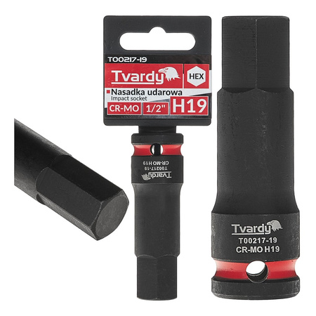 WYTRZYMAŁA NASADKA UDAROWA TRZPIENIOWA HEX H19 1/2” CR-MO TVARDY