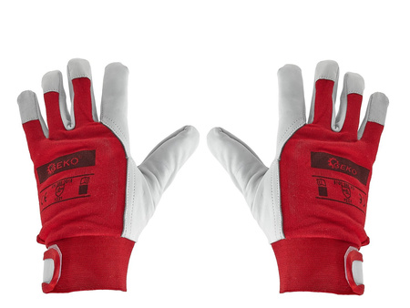 SKÓRZANE RĘKAWICE MONTERSKIE ROBOCZE RĘKAWICZKI OCHRONNE KOZIA SKÓRA r.10