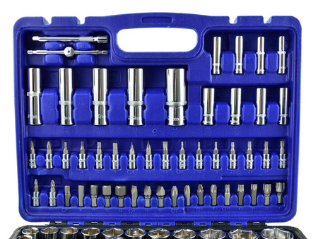 Zestaw kluczy nasadowych i torx 108el.CRV GEKO