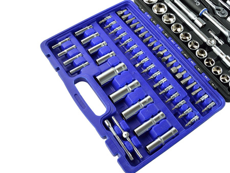 Zestaw kluczy nasadowych i torx 108el.CRV GEKO